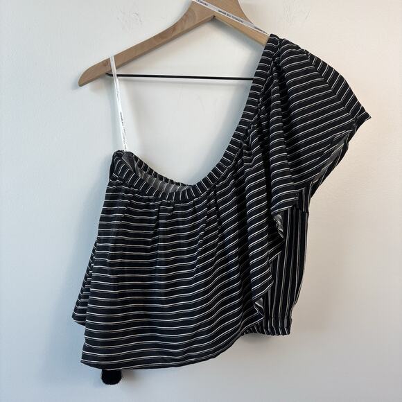 Faithfull The Brand Top Small Black White Striped One Shoulder San Andres New - Picture 4 of 11
